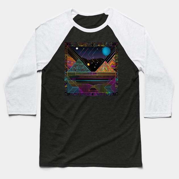 Psychedelic Apocalypse Eclipse Dreams 177 Baseball T-Shirt by Benito Del Ray